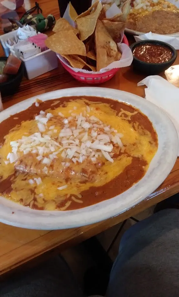 Cheese Enchilada w Extra Onions and Cheese
